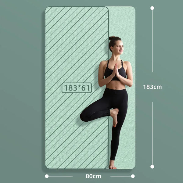 Two-Color Yoga Mat - Premium TPE Material for Ultimate Comfort and Durability, 80cm Wide Exercise Mat for Yoga, Pilates, and Fitness Training